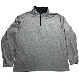 Ducks Unlimited Mens Large Grey Space Dye Quarter Zip Pullover Performance Top